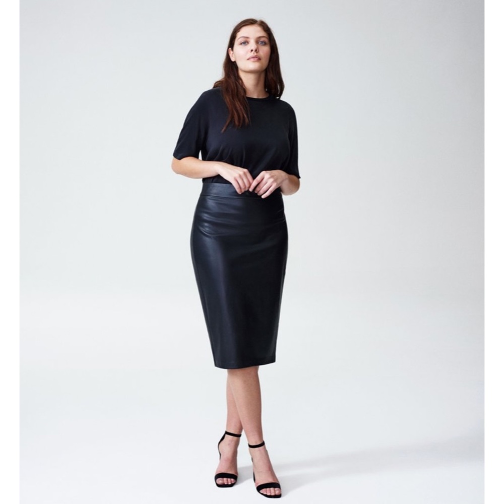Universal Standard Vegan Leather Pencil Skirt NWT